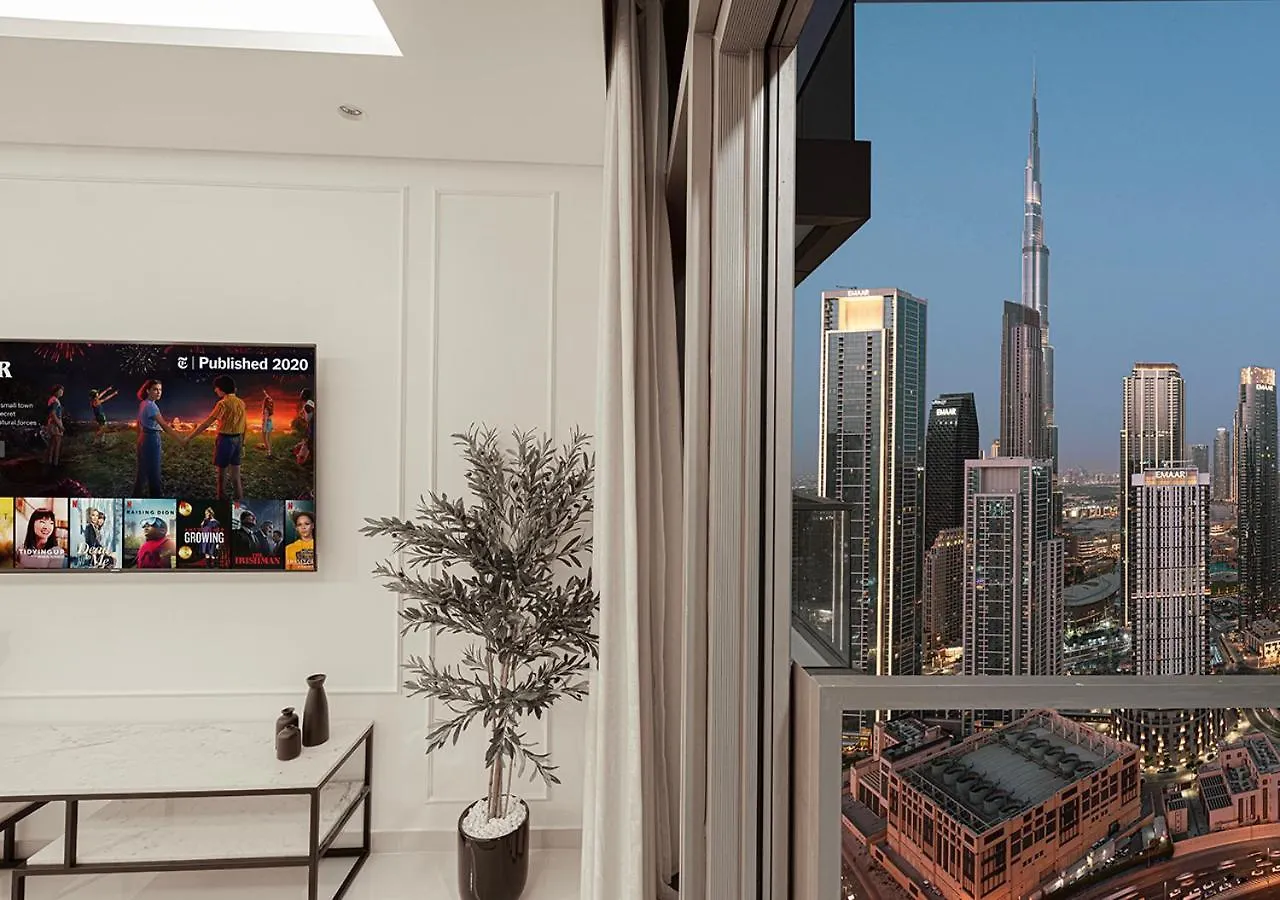 High Floor Apartment In 5 Star Hotel With Infinity Pool Burj View Gym Spa Sauna Dubai