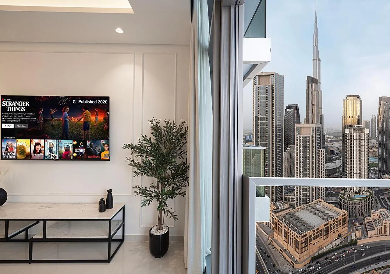High Floor Apartment In 5 Star Hotel With Infinity Pool Burj View Gym Spa Sauna Dubai