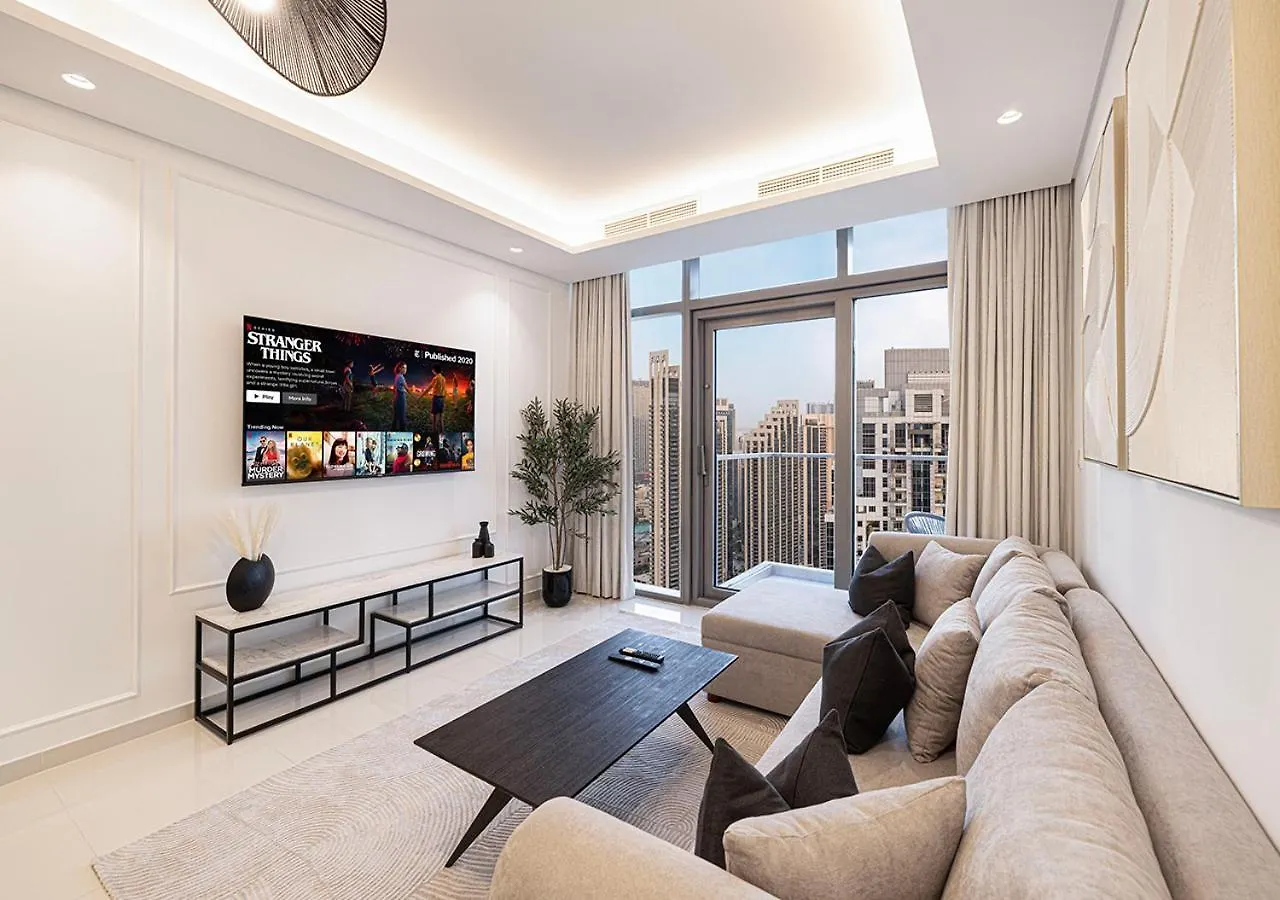 High Floor Apartment In 5 Star Hotel With Infinity Pool Burj View Gym Spa Sauna Dubai