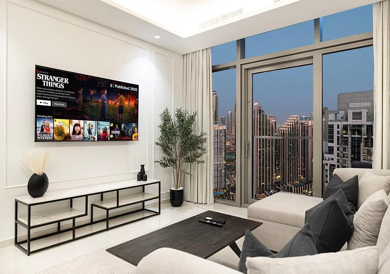 High Floor Apartment In 5 Star Hotel With Infinity Pool Burj View Gym Spa Sauna Dubai